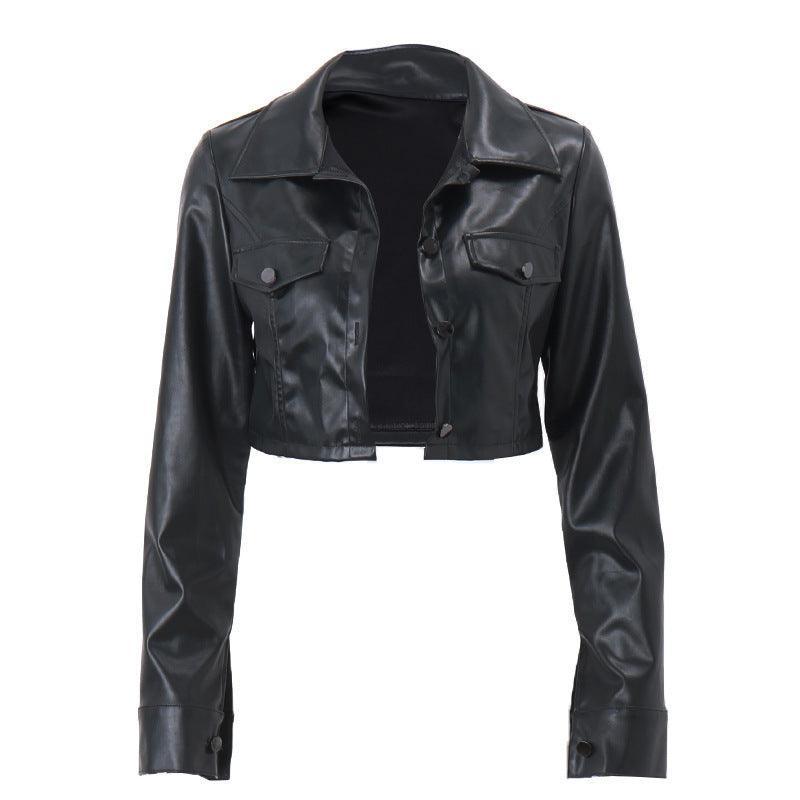 Maillard Style PU Leather Lapel Cardigan Coat - MRC STORETopMy StoreMaillard Style PU Leather Lapel Cardigan Coat - MRC STOREMRC STORECJYD213190403CXBlackL
