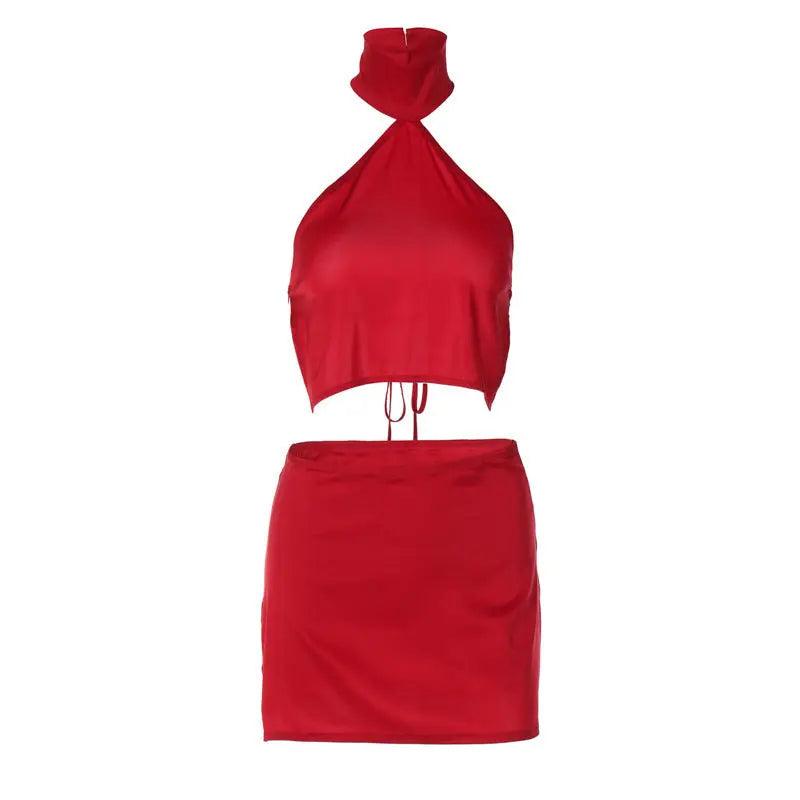 Navel Baring Two - Piece Skirt Suit - MRC STORETopMy StoreNavel Baring Two - Piece Skirt Suit - MRC STOREMRC STORECJLS211069006FURedL