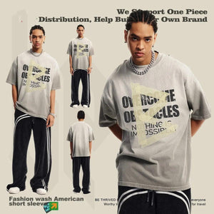 Oversized Washed Letter T-Shirt - MRC STORETopMy StoreOversized Washed Letter T-Shirt - MRC STOREMRC STORECJYH211697603CXBlackL