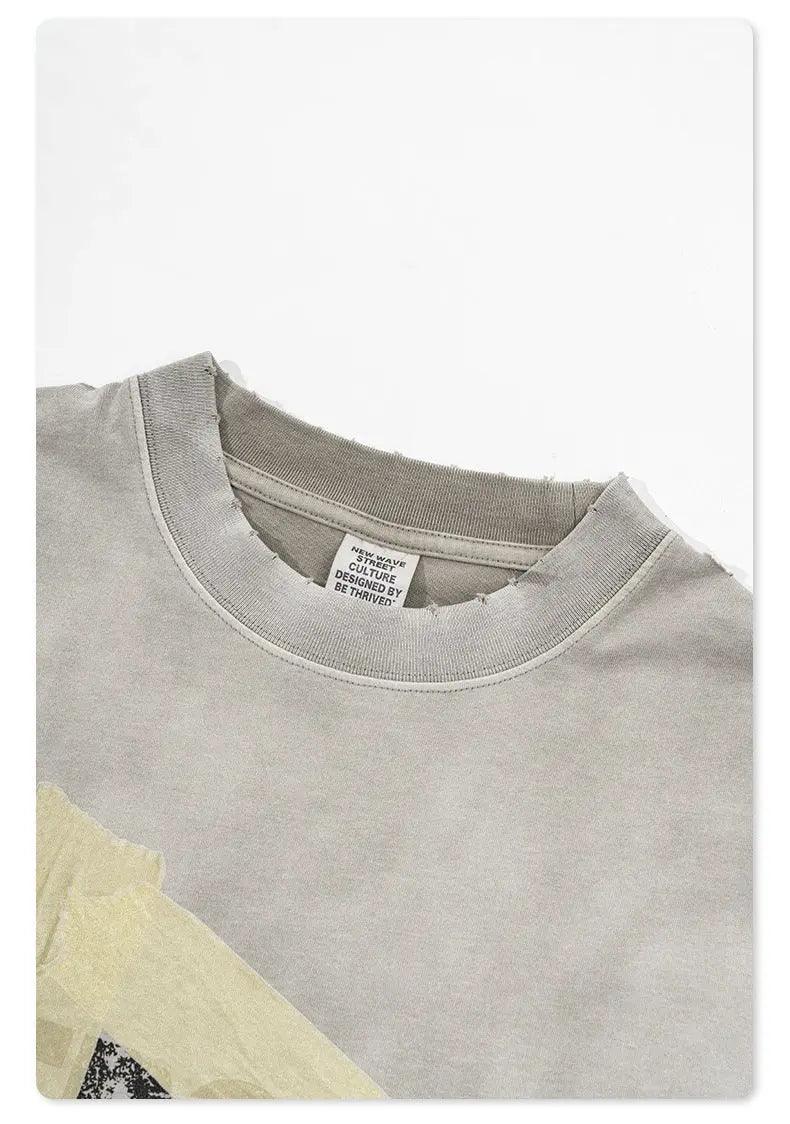 Oversized Washed Letter T-Shirt - MRC STORETopMy StoreOversized Washed Letter T-Shirt - MRC STOREMRC STORECJYH211697608HSLight GrayL