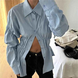 Pleated Button Top - MRC STORETopMy StorePleated Button TopMRC STORECJYD210288003CXBlackL