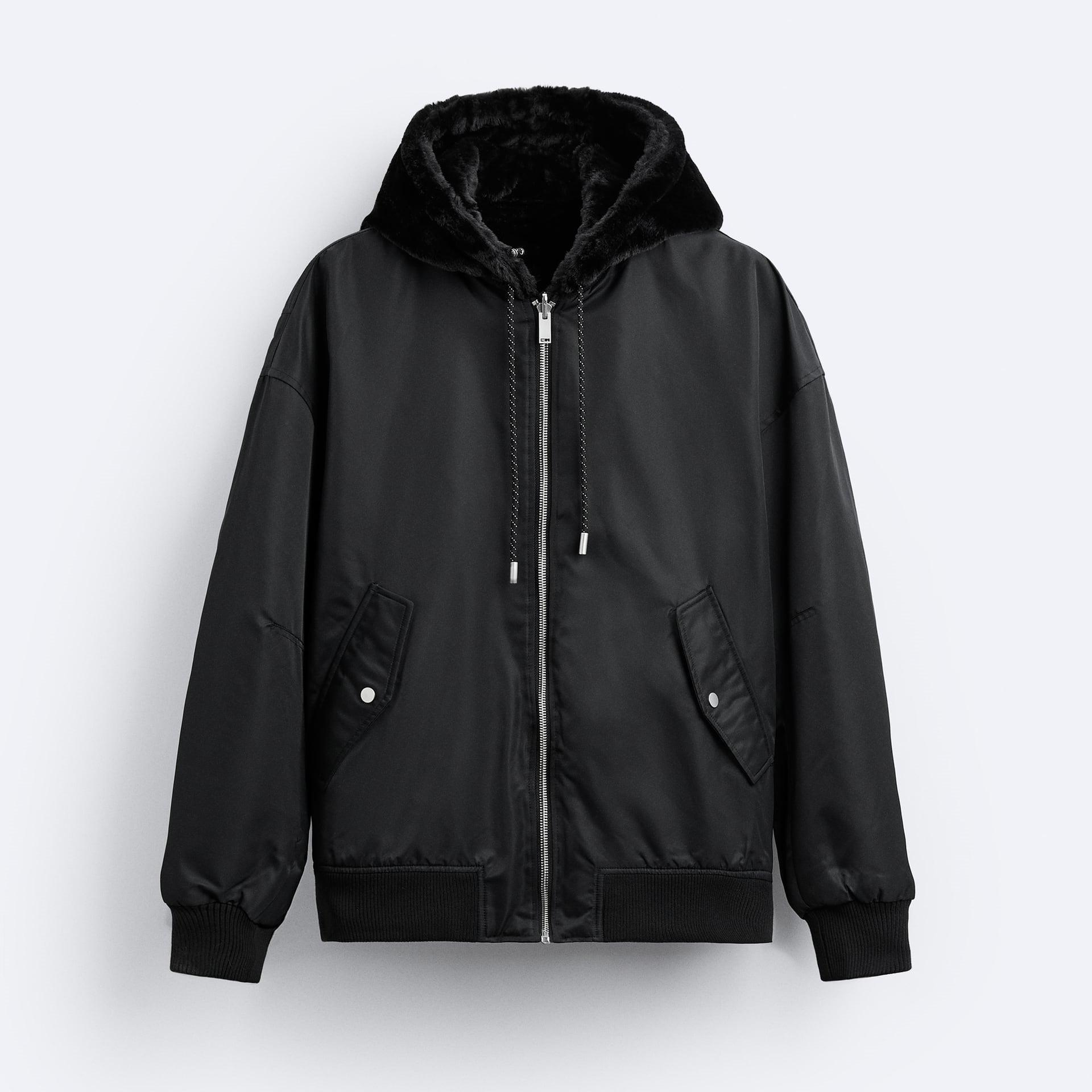 Plush Hooded Faux Fur coat - MRC STORETopMy StorePlush Hooded Faux Fur coat - Cozy and Stylish Outerwear for Cold Weather - Double - Sided Design with Stick Pockets - MRC STOREMRC STORECJXZ215759303CXBlackL