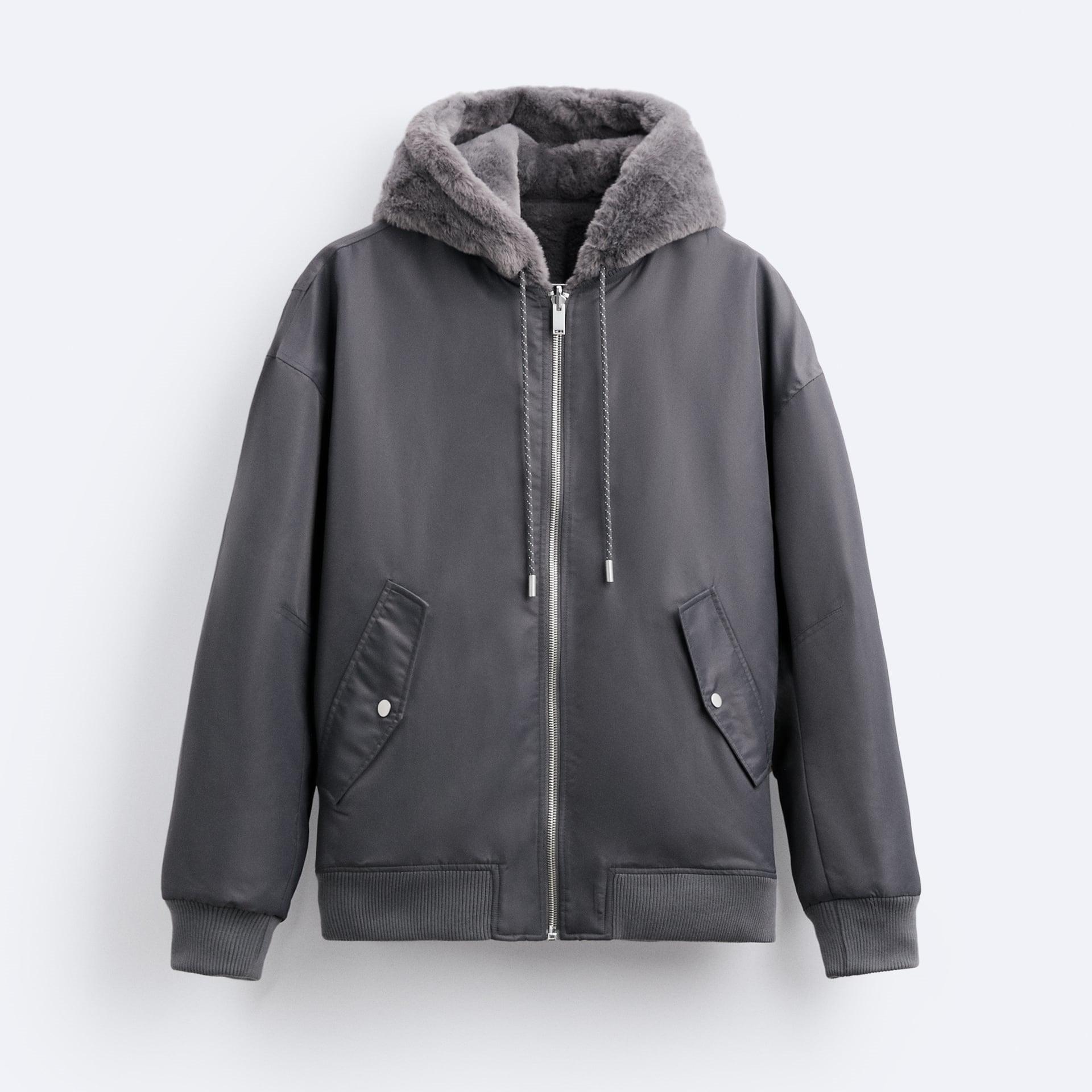 Plush Hooded Faux Fur coat - MRC STORETopMy StorePlush Hooded Faux Fur coat - Cozy and Stylish Outerwear for Cold Weather - Double - Sided Design with Stick Pockets - MRC STOREMRC STORECJXZ215759307GTGrayL