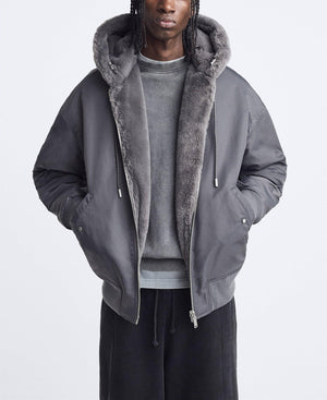 Plush Hooded Faux Fur coat - MRC STORETopMy StorePlush Hooded Faux Fur coatMRC STORECJXZ215759303CXBlackL