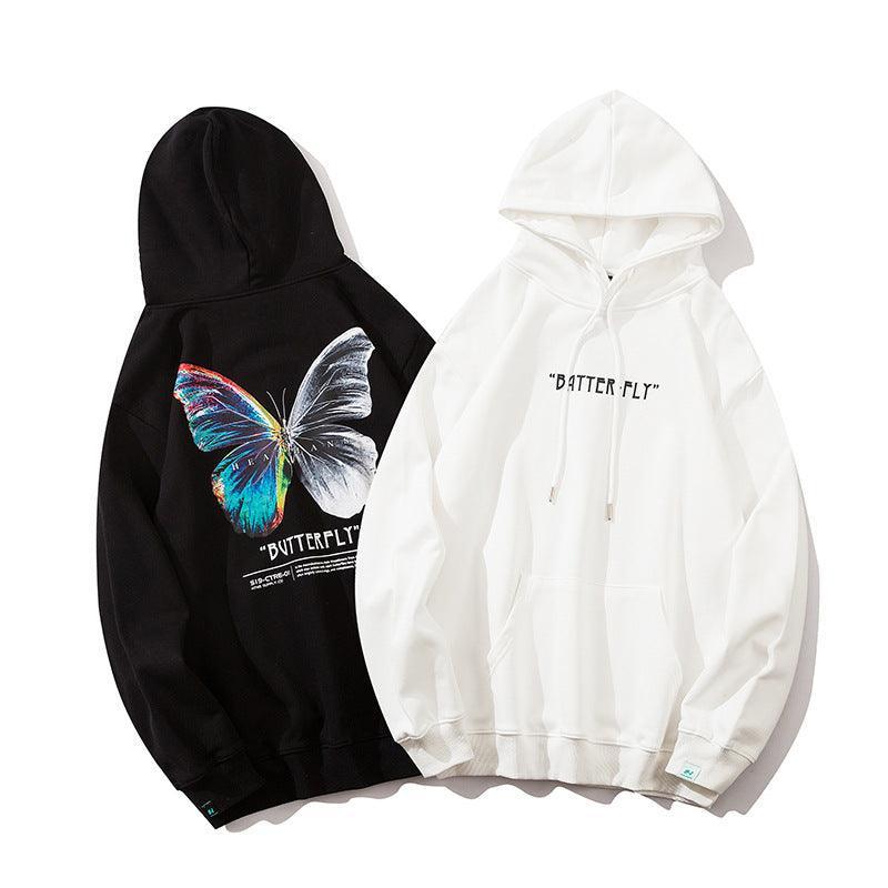Butterfly Print Cotton Hoodie - MRC STORETopMy StoreButterfly Print Cotton Hoodie - MRC STOREMRC STORECJNSWTWY02886-Black-L-Q1 pcBlackL