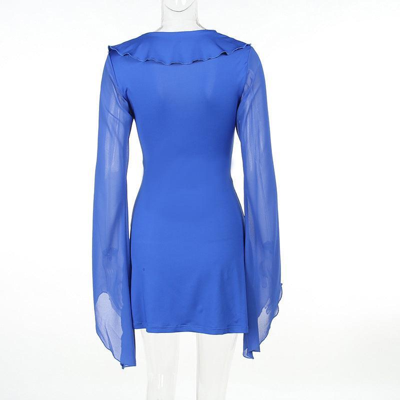 Ruffled V - neck Lace - up Long - sleeved Y2K Dress for Women - MRC STORETopMy StoreRuffled V - neck Lace - up Long - sleeved Y2K Dress for Women - MRC STOREMRC STORECJLY211358509IRWine RedL