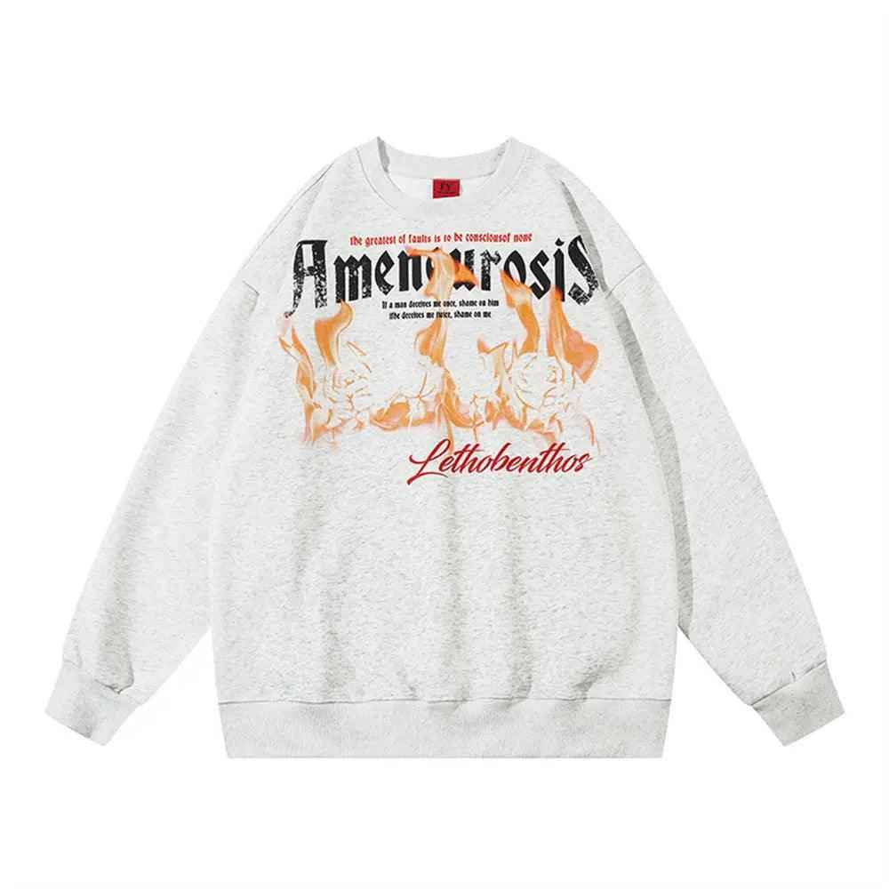 Black spray paint letter sweater top by My Store featuring bold letter designs on a casual sweater.