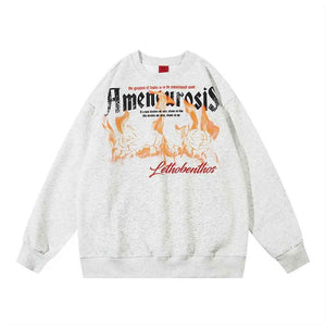 Black spray paint letter sweater top by My Store featuring bold letter designs on a casual sweater.