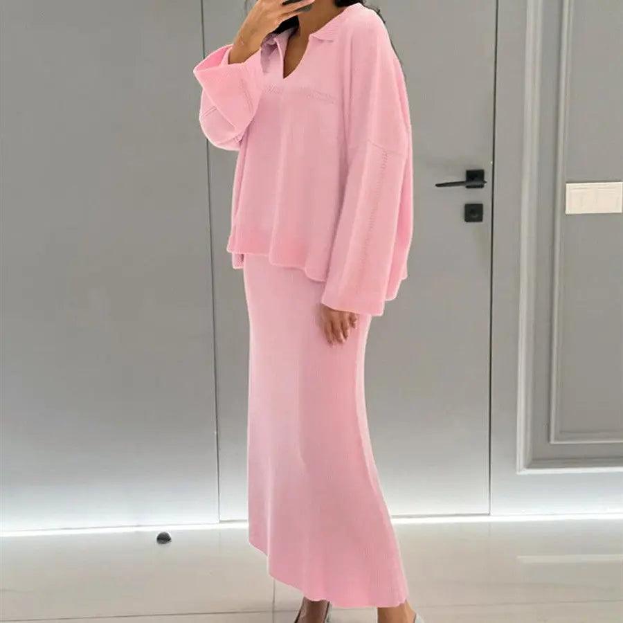 V - Neck Loose Sweater Set - MRC STORETopMy StoreV - Neck Loose Sweater Set - MRC STOREMRC STORECJMY212076121UFBlackL