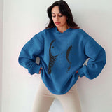 Simple Printed Loose Round sweater - MRC STORETopMy StoreSimple Printed Loose Round sweater - MRC STOREMRC STORECJWY211572503CXBlueL