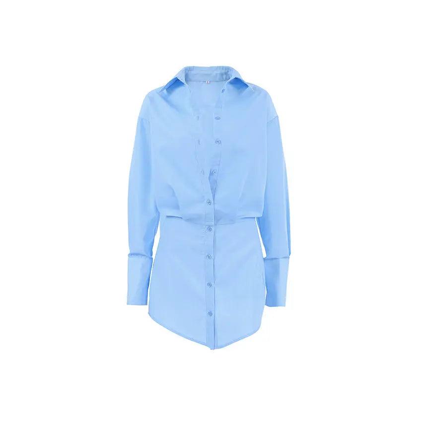 Slim Fit Sheath Shirt Dress - MRC STORETopMy StoreSlim Fit Sheath Shirt Dress - MRC STOREMRC STORECJLY208491503CXBlueL