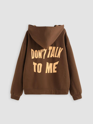 Don't Talk To Me Letters Printed Hoodie - MRC STORETopMy StoreDon't Talk To Me Letters Printed Hoodie - MRC STOREMRC STORECJWY1780550-Brown-2XLBrown2XL