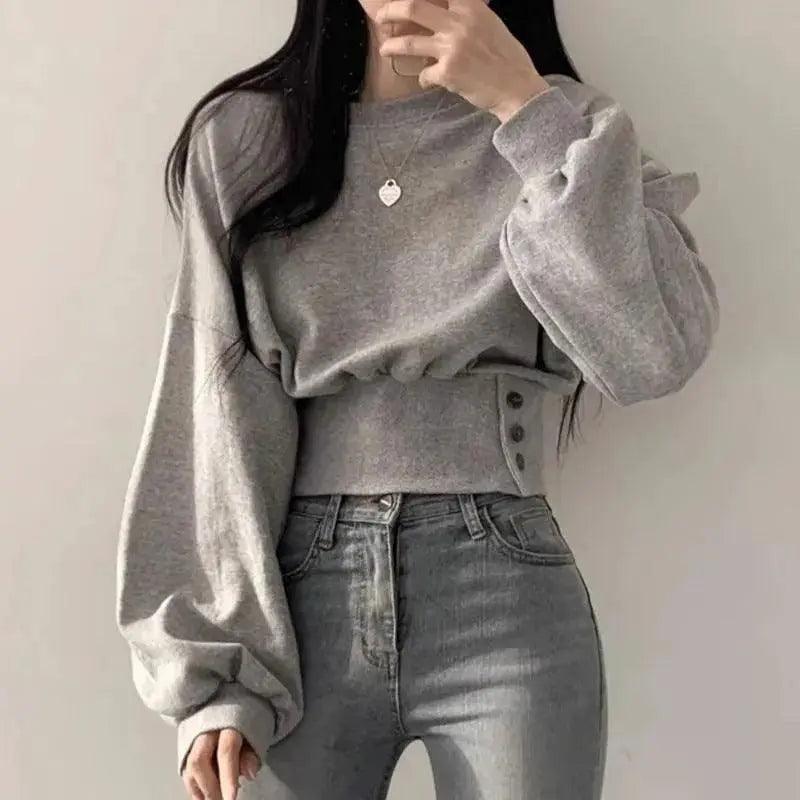 Buttoned Slim - Fit Short Sweater - MRC STORETopMy StoreButtoned Slim - Fit Short Sweater - MRC STOREMRC STORECJWY199524602BYDark GrayFree Size