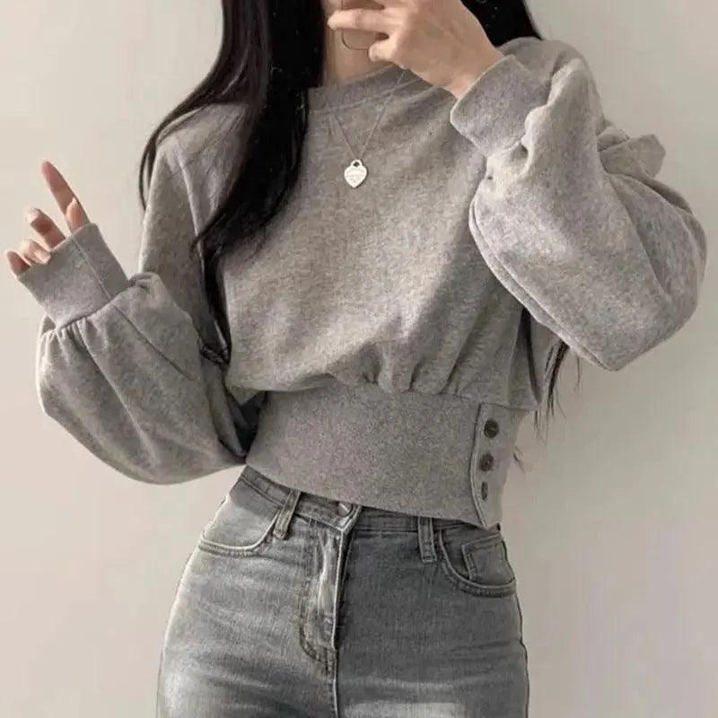 Buttoned Slim - Fit Short Sweater - MRC STORETopMy StoreButtoned Slim - Fit Short Sweater - MRC STOREMRC STORECJWY199524602BYDark GrayFree Size