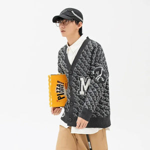 Jacquard Letter V - Neck Fashion Cardigan Sweater - MRC STORETopMy StoreJacquard Letter V - Neck Fashion Cardigan Sweater - MRC STOREMRC STORECJYH149541304DWWhite2XL