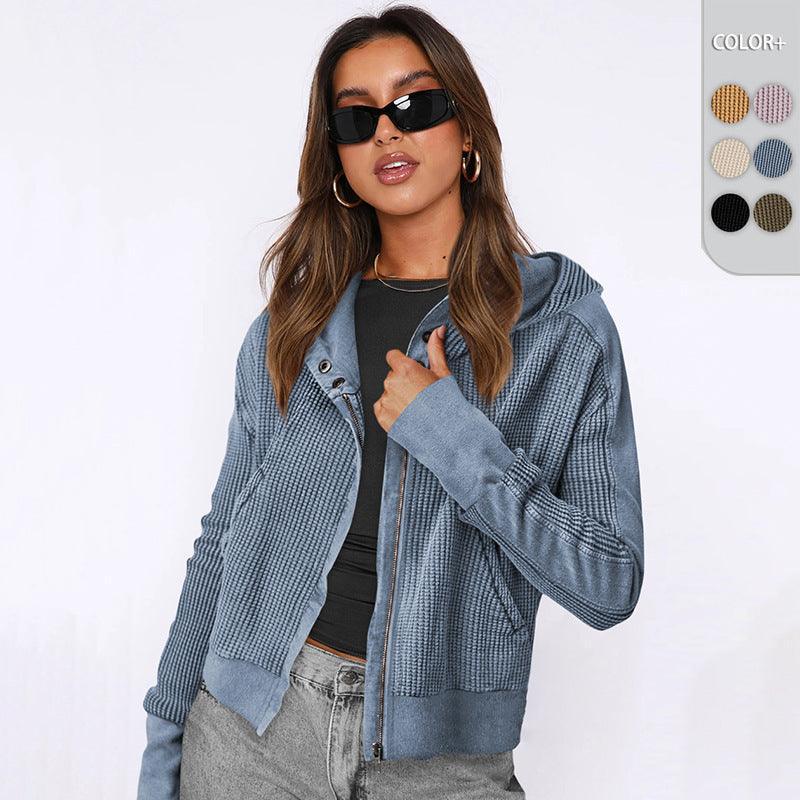 Patchwork Zipper Cardigan - MRC STORETopMy StorePatchwork Zipper Cardigan - MRC STOREMRC STORECJWY208814903CXEWLA002 BlackL