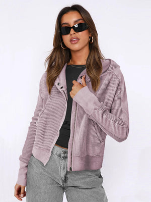 Patchwork Zipper Cardigan - MRC STORETopMy StorePatchwork Zipper Cardigan - MRC STOREMRC STORECJWY208814907GTEWLA020 Pink PurpleL