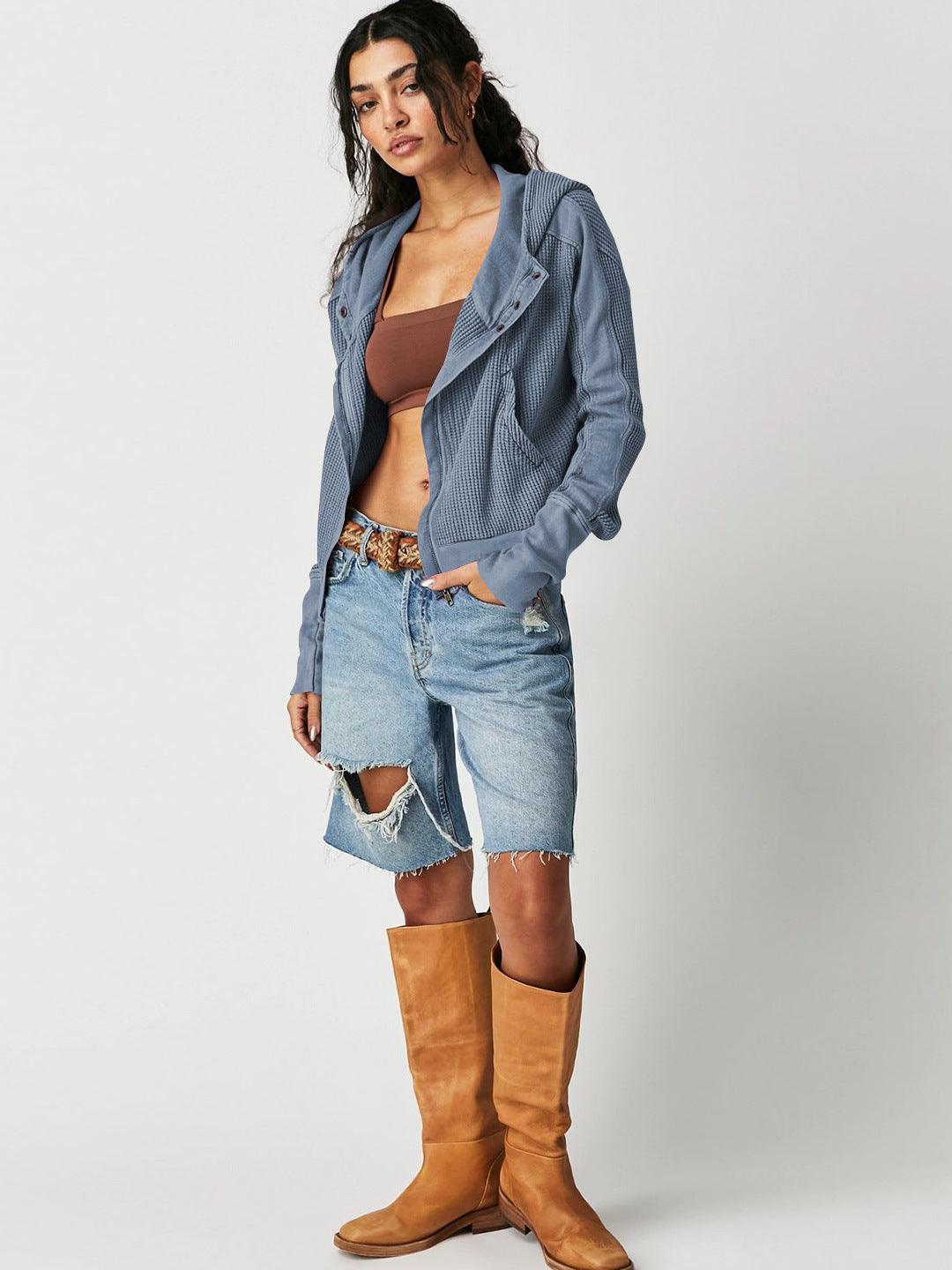 Patchwork Zipper Cardigan - MRC STORETopMy StorePatchwork Zipper Cardigan - MRC STOREMRC STORECJWY208814915OLEWLA041 BrownL