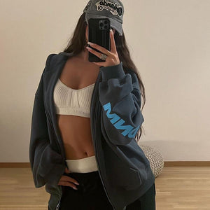Trendy Letter Print Sweatshirt Coat - MRC STORETopMy StoreTrendy Letter Print Sweatshirt Coat - MRC STOREMRC STORECJWY211548206FUOrangeL