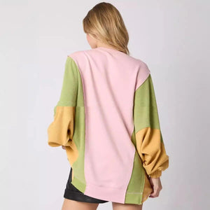 Vibrant Contrast Color Long Sleeve Sweatshirt - MRC STORETopMy StoreVibrant Contrast Color Long Sleeve Sweatshirt - MRC STOREMRC STORECJWY209894703CXGreen And WhiteL
