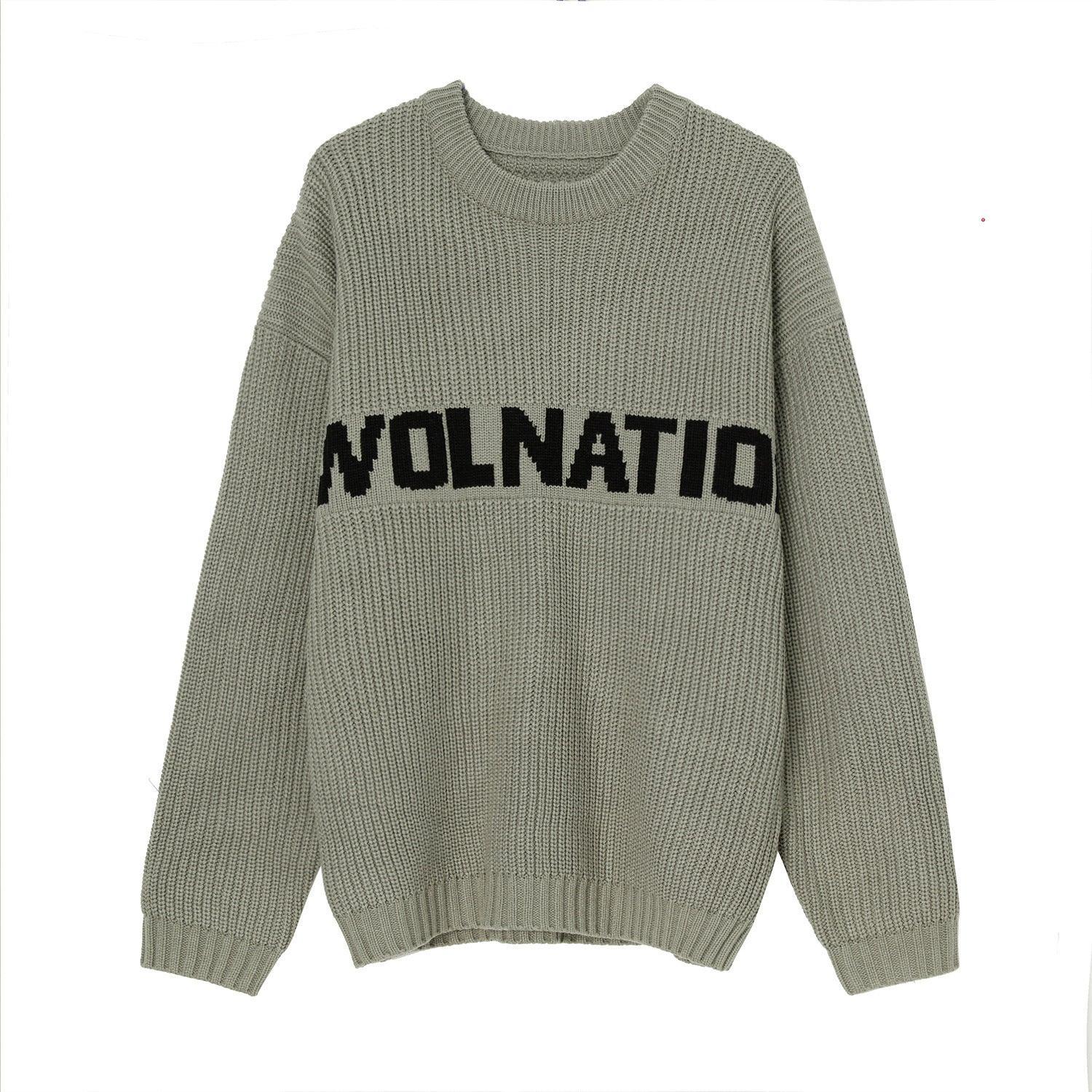 Solid Color Loose Knit Round Neck Letter Sweater - White, Khaki, Green - MRC STORETopMy StoreSolid Color Loose Knit Round Neck Letter Sweater - White, Khaki, Green - MRC STOREMRC STORECJNSWTWY04941-Green-LGreenL