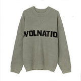 Solid Color Loose Knit Round Neck Letter Sweater - White, Khaki, Green - MRC STORETopMy StoreSolid Color Loose Knit Round Neck Letter Sweater - White, Khaki, Green - MRC STOREMRC STORECJNSWTWY04941-Green-LGreenL