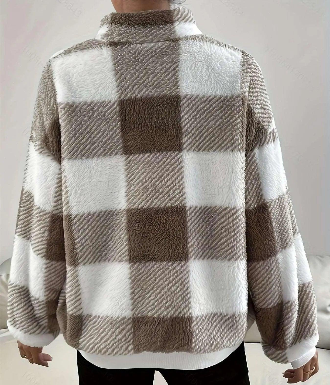Buffalo Plaid Off - Shoulder Sweater - MRC STORETopMy StoreBuffalo Plaid Off - Shoulder Sweater - MRC STOREMRC STORECJWY197732403CXKhakiL