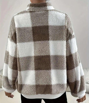 Buffalo Plaid Off - Shoulder Sweater - MRC STORETopMy StoreBuffalo Plaid Off - Shoulder Sweater - MRC STOREMRC STORECJWY197732403CXKhakiL
