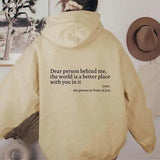 Model wearing a 2XL letter print casual hoodie from My Store, featuring a comfortable fit and stylish design.