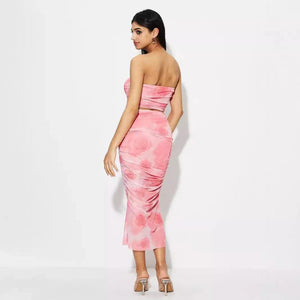 Tie dye Tube Top Printed Vest Skirt Suit - MRC STORETopMy StoreTie dye Tube Top Printed Vest Skirt Suit - MRC STOREMRC STORECJLS211595003CXPinkL
