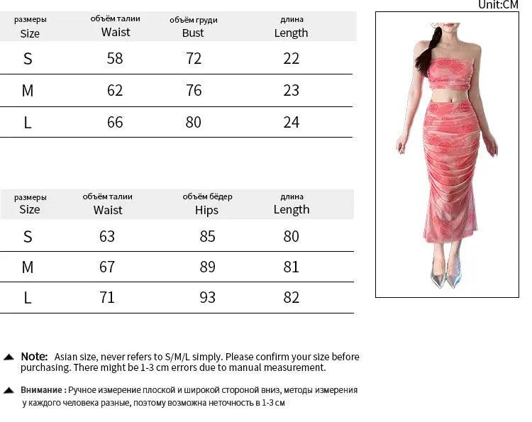 Tie dye Tube Top Printed Vest Skirt Suit - MRC STORETopMy StoreTie dye Tube Top Printed Vest Skirt Suit - MRC STOREMRC STORECJLS211595003CXPinkL