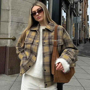 Plaid Woolen Jacket - MRC STORETopMy StorePlaid Woolen JacketMRC STORECJQB210716303CXPlaidL