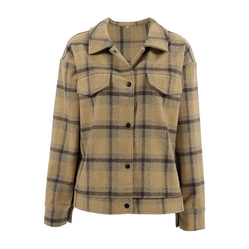 Plaid Woolen Jacket - MRC STORETopMy StorePlaid Woolen JacketMRC STORECJQB210716303CXPlaidL