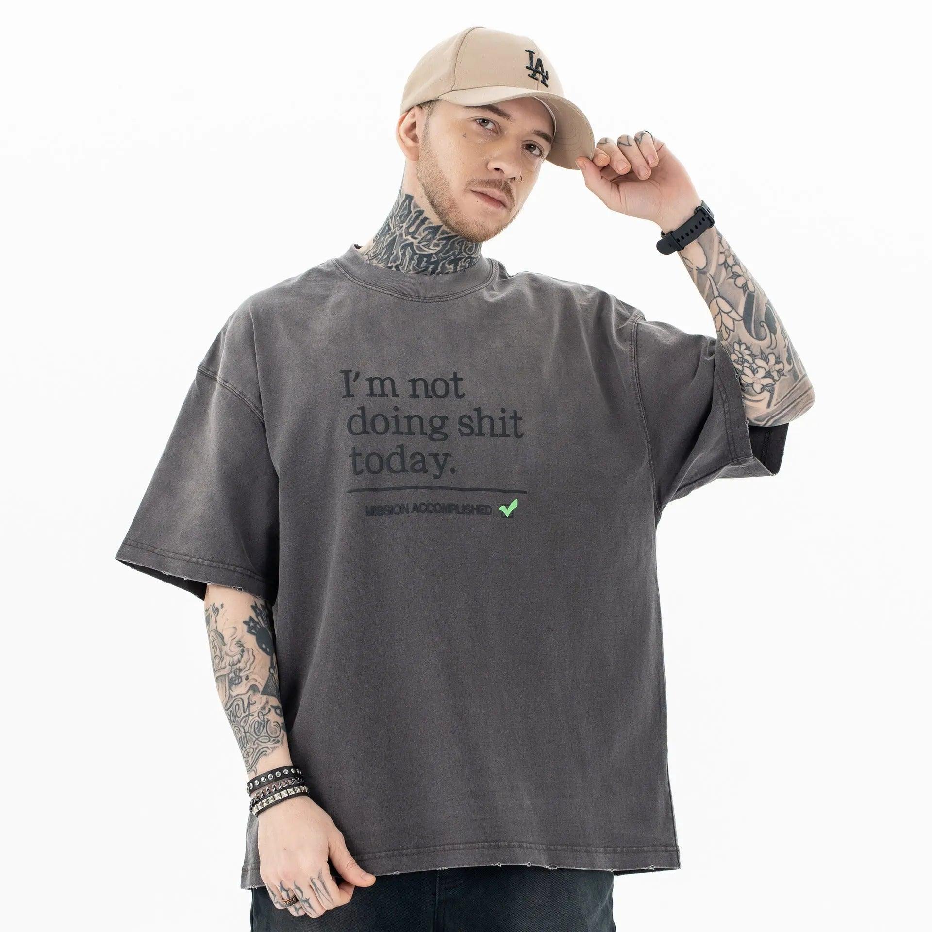 Heavy Washed Letter Print T shirt - MRC STORETopMy StoreHeavy Washed Letter Print T shirt - MRC STOREMRC STORECJYH206147102BYPurpleL