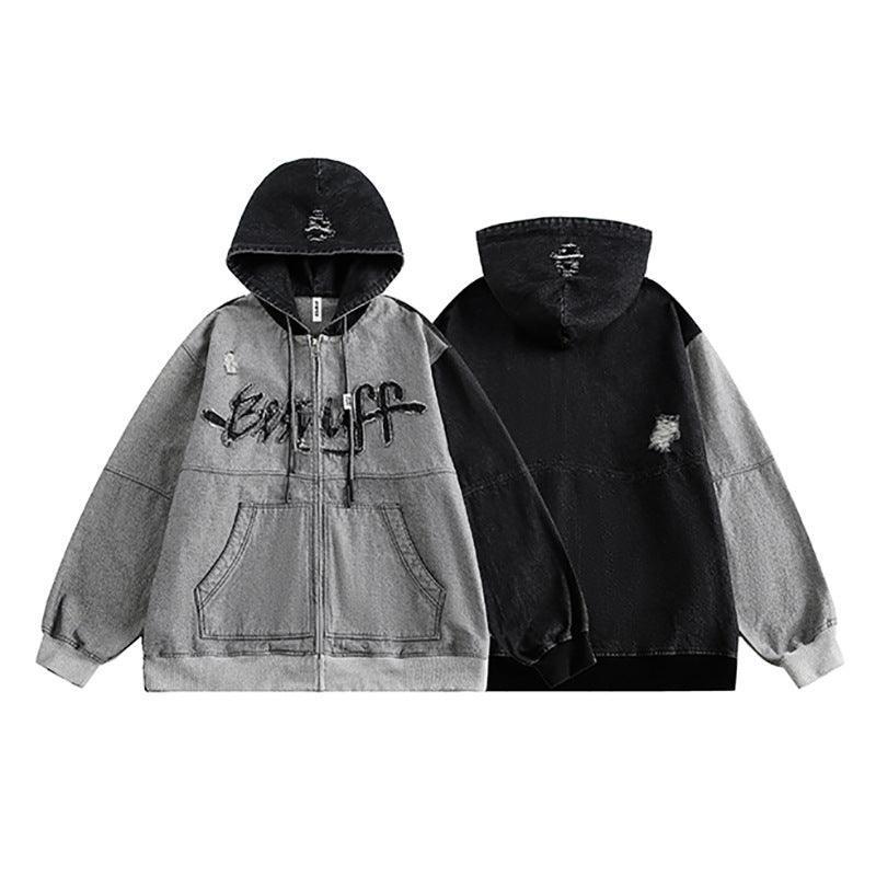 Irregular Stitching Hooded Denim Jacket for Women - MRC STORETopMy StoreIrregular Stitching Hooded Denim Jacket for Women - MRC STOREMRC STORECJXZ211075902BYShadow GrayL