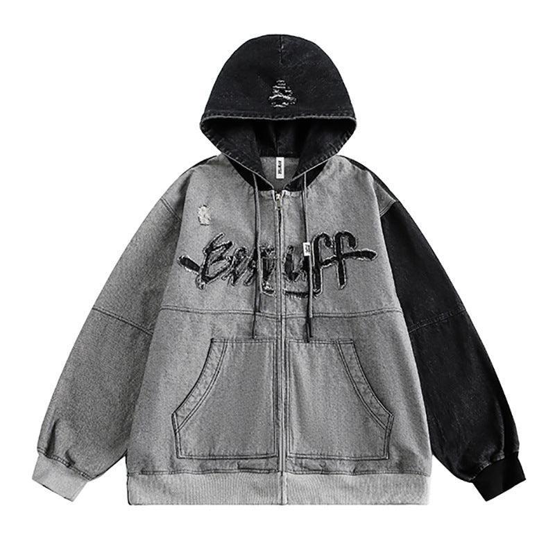Irregular Stitching Hooded Denim Jacket for Women - MRC STORETopMy StoreIrregular Stitching Hooded Denim Jacket for Women - MRC STOREMRC STORECJXZ211075902BYShadow GrayL