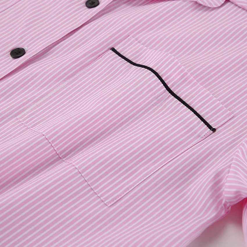 Striped loose fit shirt in light and dark colors, casual top by My Store, soft fabric and relaxed style.