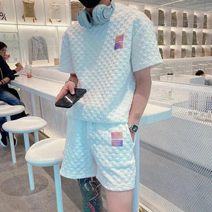 Waffle Short Sleeve Shorts Set - MRC STORETopMy StoreWaffle Short Sleeve Shorts Set - MRC STOREMRC STORECJDS119390601AZWhite2XL