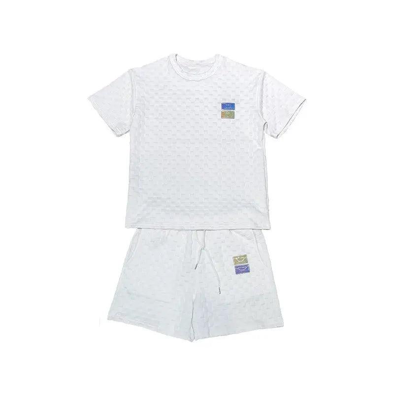 Waffle Short Sleeve Shorts Set - MRC STORETopMy StoreWaffle Short Sleeve Shorts Set - MRC STOREMRC STORECJDS119390601AZWhite2XL