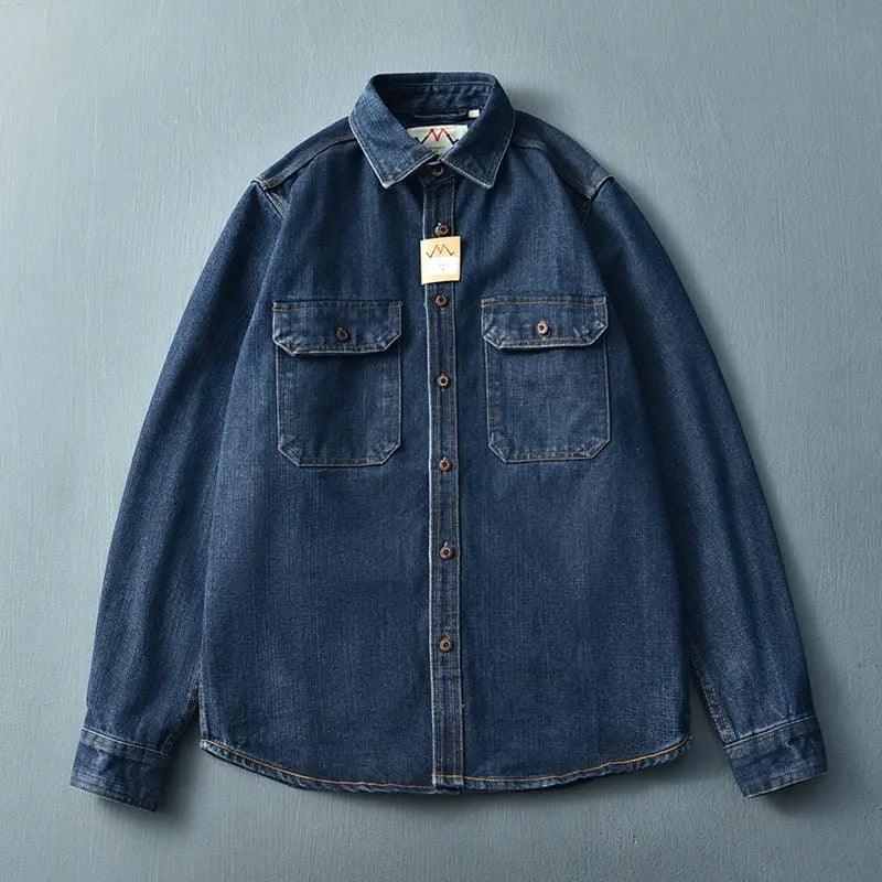 Washed Blue Retro Denim Jacket - MRC STORETopMy StoreWashed Blue Retro Denim Jacket - MRC STOREMRC STORECJDS210521901AZY681 BlueL