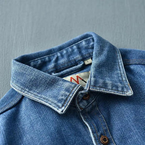 Washed Blue Retro Denim Jacket - MRC STORETopMy StoreWashed Blue Retro Denim Jacket - MRC STOREMRC STORECJDS210521906FUY682 Royal BlueL