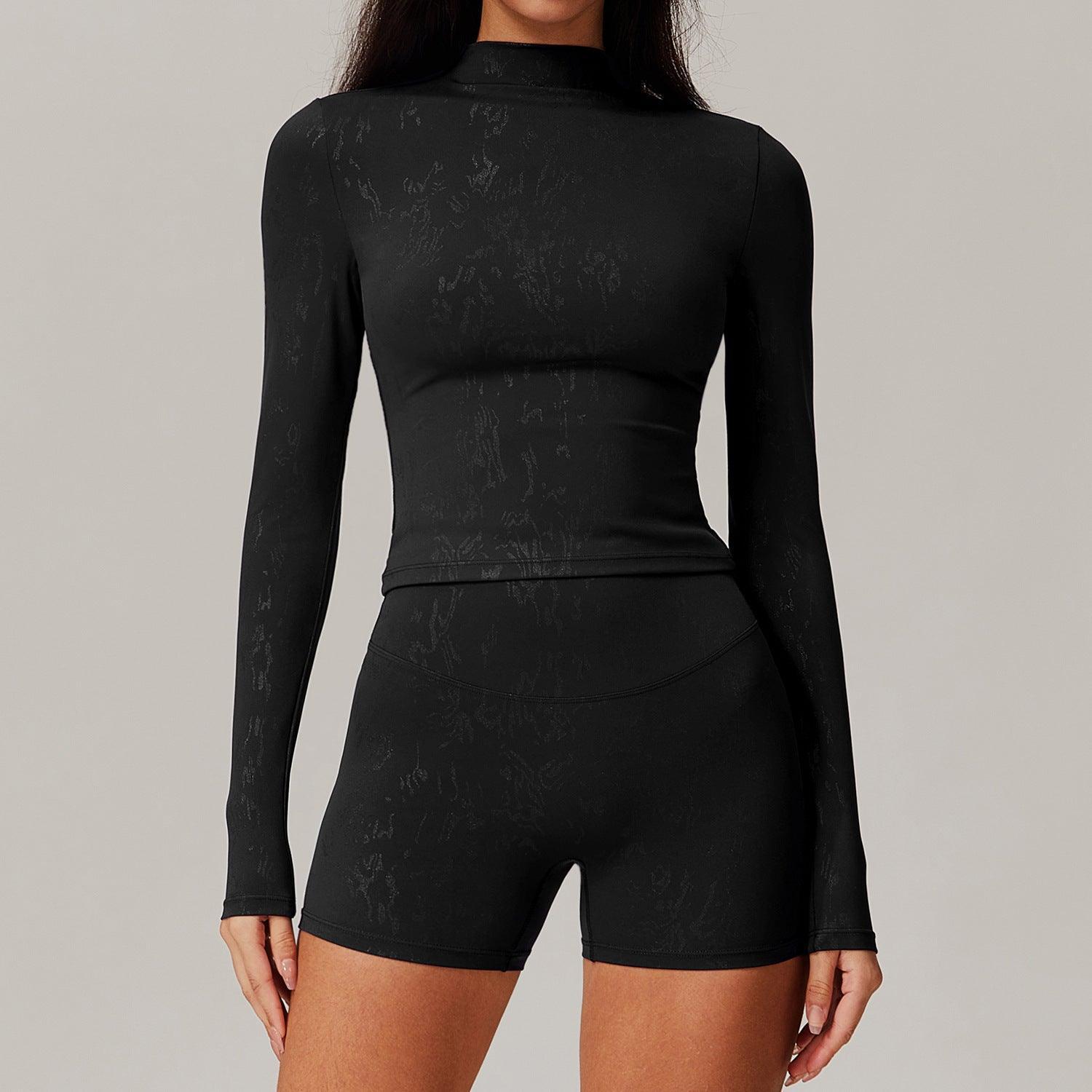 Bronzing Yoga Long Sleeve Top – Activewear - MRC STOREyoga clothesMy StoreBronzing Yoga Top Long sleeved Top – Stylish Activewear for Fitness and Beyond - MRC STOREMRC STORECJDK222532203CXAdvanced BlackL