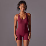 Women’s Yoga Jumpsuit - Short Solid Style - MRC STOREyoga clothesMy StoreWomen’s Yoga Jumpsuit - Short Solid Style My Store  22.68MRC STORECJDK231148809IRWine RedL