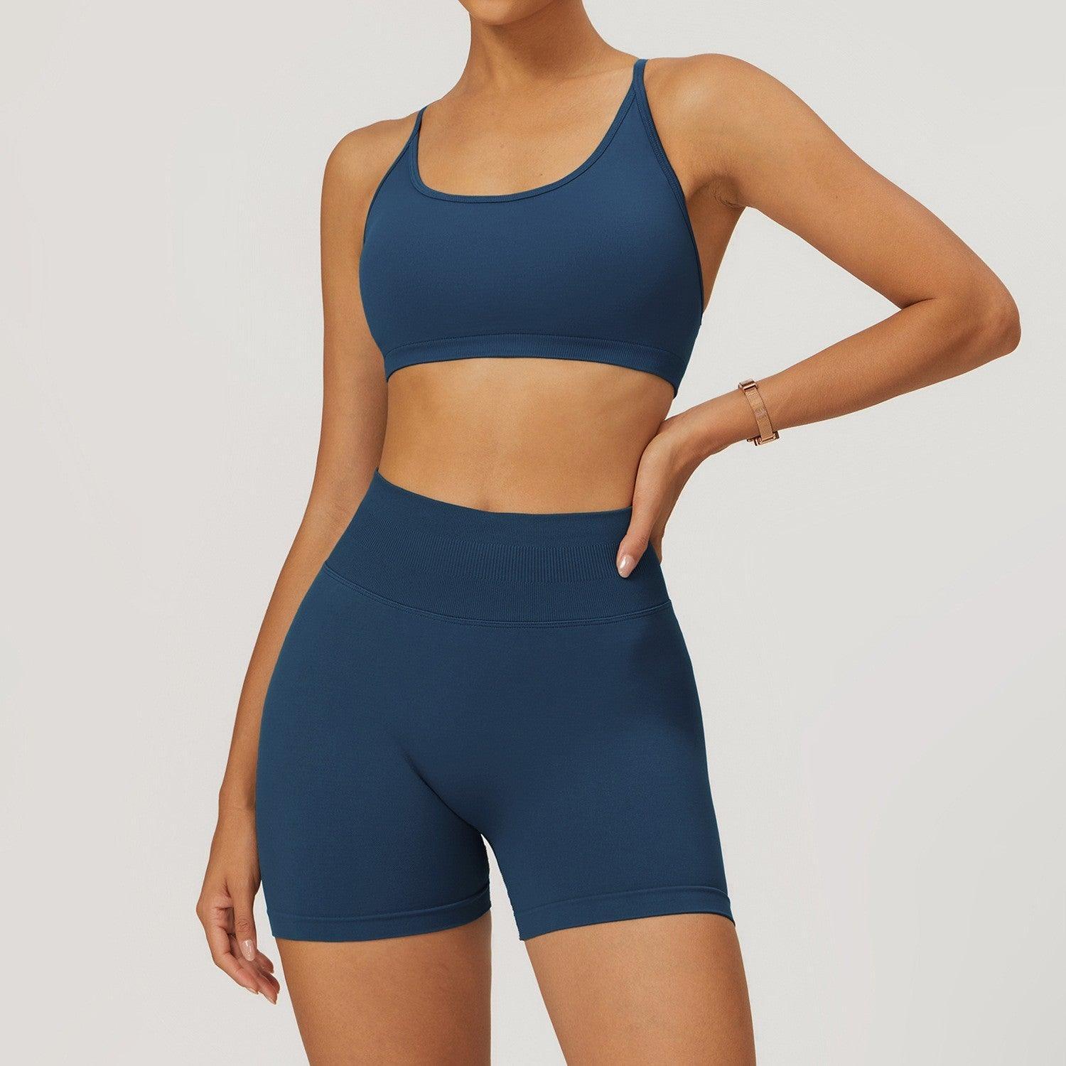 Seamless Beauty Back Yoga Suit – Comfort Fit - MRC STOREyoga clothesMy StoreSeamless Beauty Back Yoga Suit – Comfortable Activewear for Women - MRC STOREMRC STORECJYD218017432FUNavy blueShorts