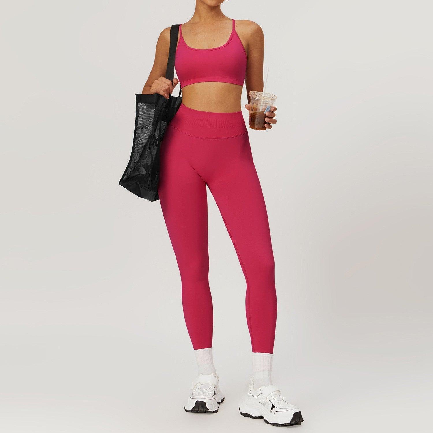 Seamless Beauty Back Yoga Suit – Comfort Fit - MRC STOREyoga clothesMy StoreSeamless Beauty Back Yoga Suit – Comfortable Activewear for Women - MRC STOREMRC STORECJYD218017412LORose redTrousers