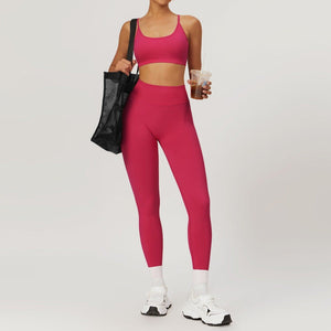 Seamless Beauty Back Yoga Suit – Comfort Fit - MRC STOREyoga clothesMy StoreSeamless Beauty Back Yoga Suit – Comfortable Activewear for Women - MRC STOREMRC STORECJYD218017412LORose redTrousers