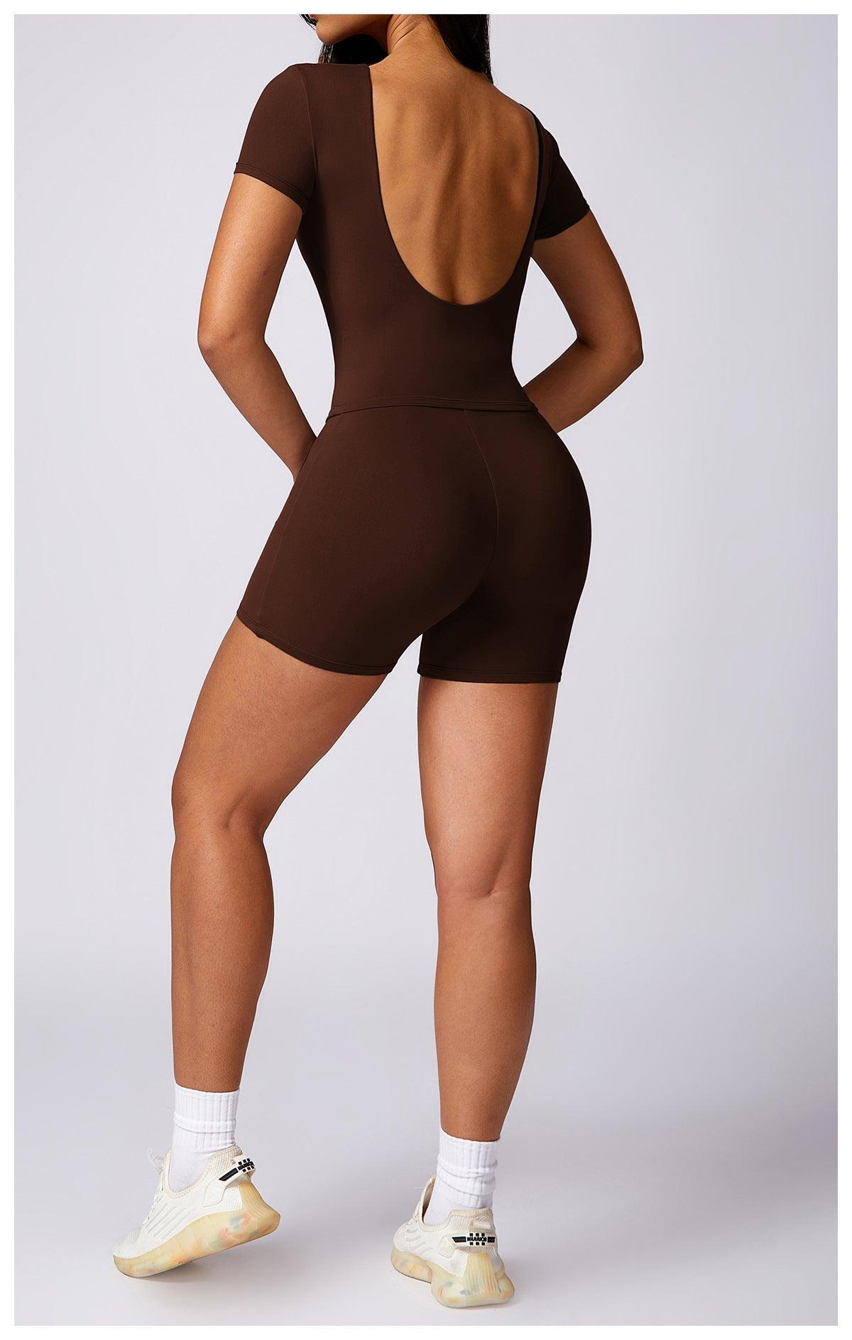 Quick Drying Workout Outfit - Brushed Tight - Fit Activewear for Running & Fitness - MRC STOREyoga clothesMy StoreQuick Drying Workout Outfit - Brushed Tight - Fit Activewear for Running & Fitness - MRC STOREMRC STORECJDK218283931EVShort Sleeve Suit Dark CoffeeL