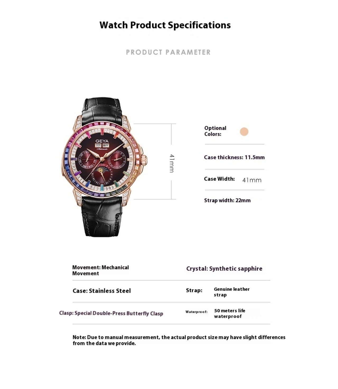 Rainbow Circle Multifunctional Mechanical Watch Fully Automatic Waterproof Men's MRC WEAR 