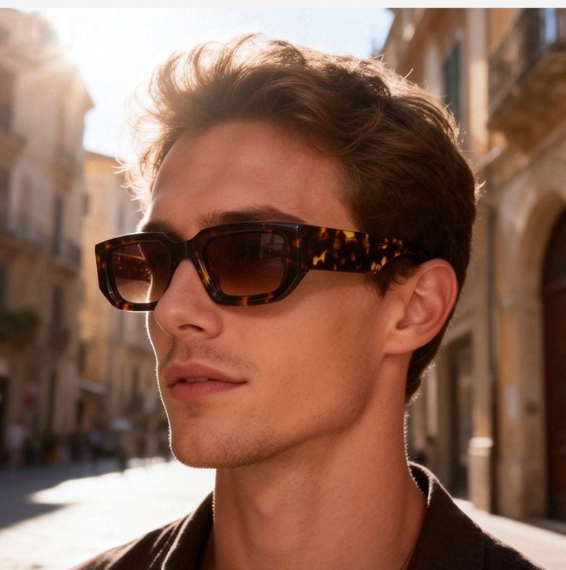 New Trendy European And American-style Sunglasses With A Square Frame And Wide Temple Arms MRC WEAR 