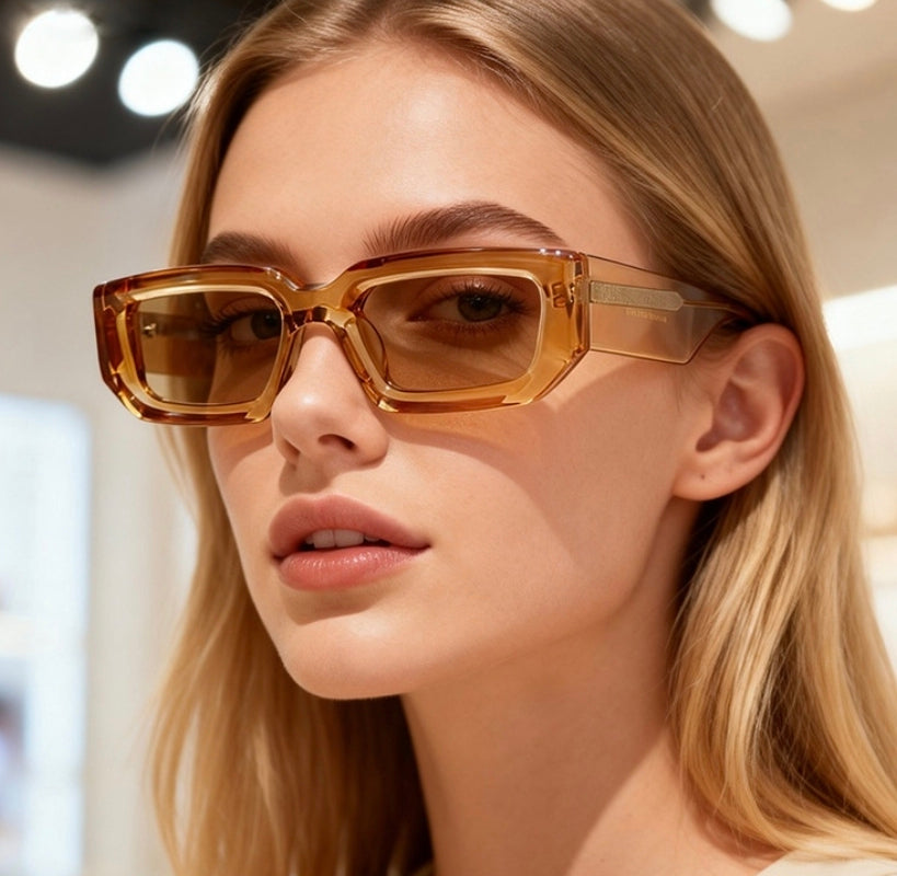 New Trendy European And American-style Sunglasses With A Square Frame And Wide Temple Arms MRC WEAR 